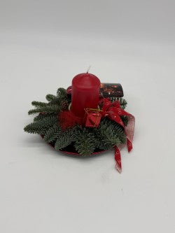 Tischdekoration mit Kerze